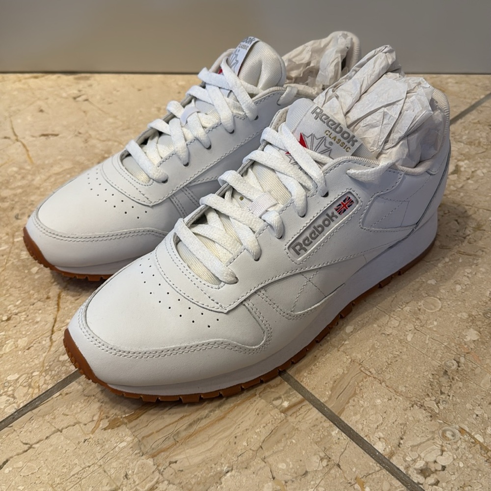 Reebok Classic Leather White Running Sneakers Shoes